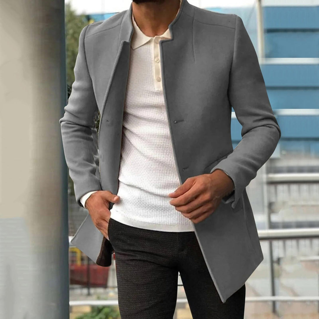 Men's Classic Collar Tweed Tailored Blazer