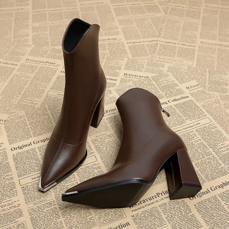 Women's Block Heel Pointed Toe Everyday Booties