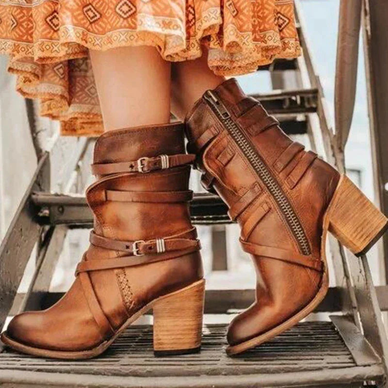 Women's Soft Lined Suede-Look Retro Cold Weather Boots