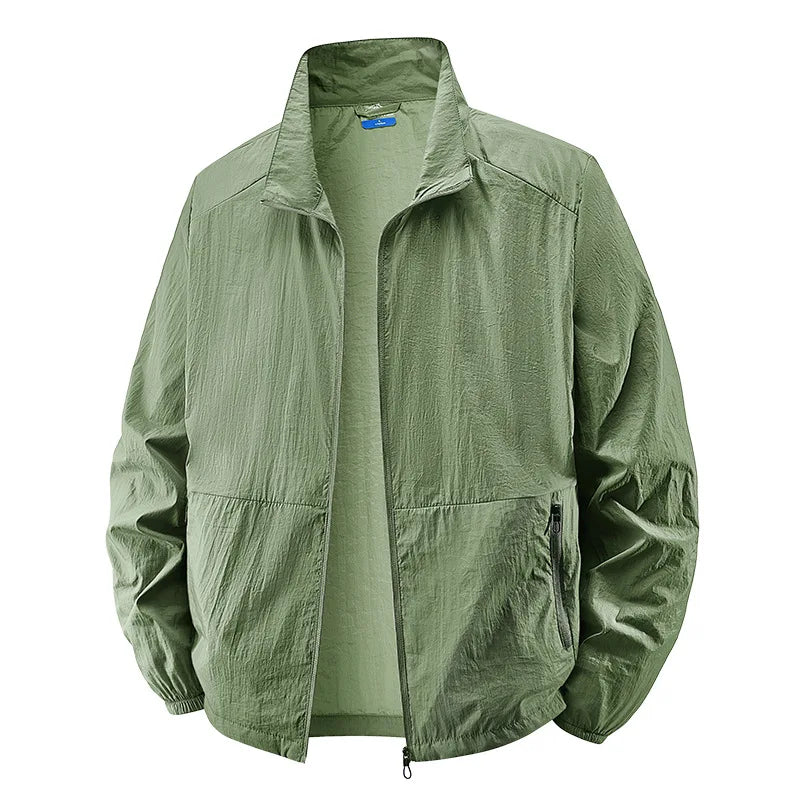 Men's Zip Front Light Jacket with Collar