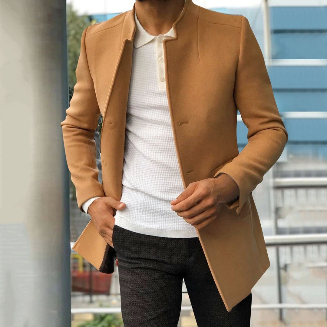 Men's Classic Collar Tweed Tailored Blazer