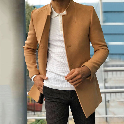 Men's Classic Collar Tweed Tailored Blazer