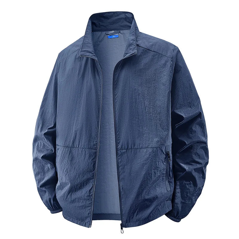 Men's Zip Front Light Jacket with Collar