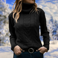 Women's Fitted Turtleneck Pullover with High Neckline