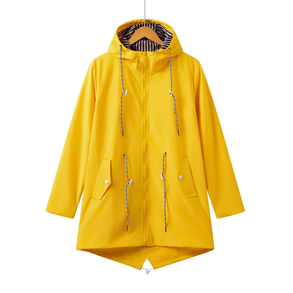 Women's Zip-Front Hooded Drawstring Parka Coat