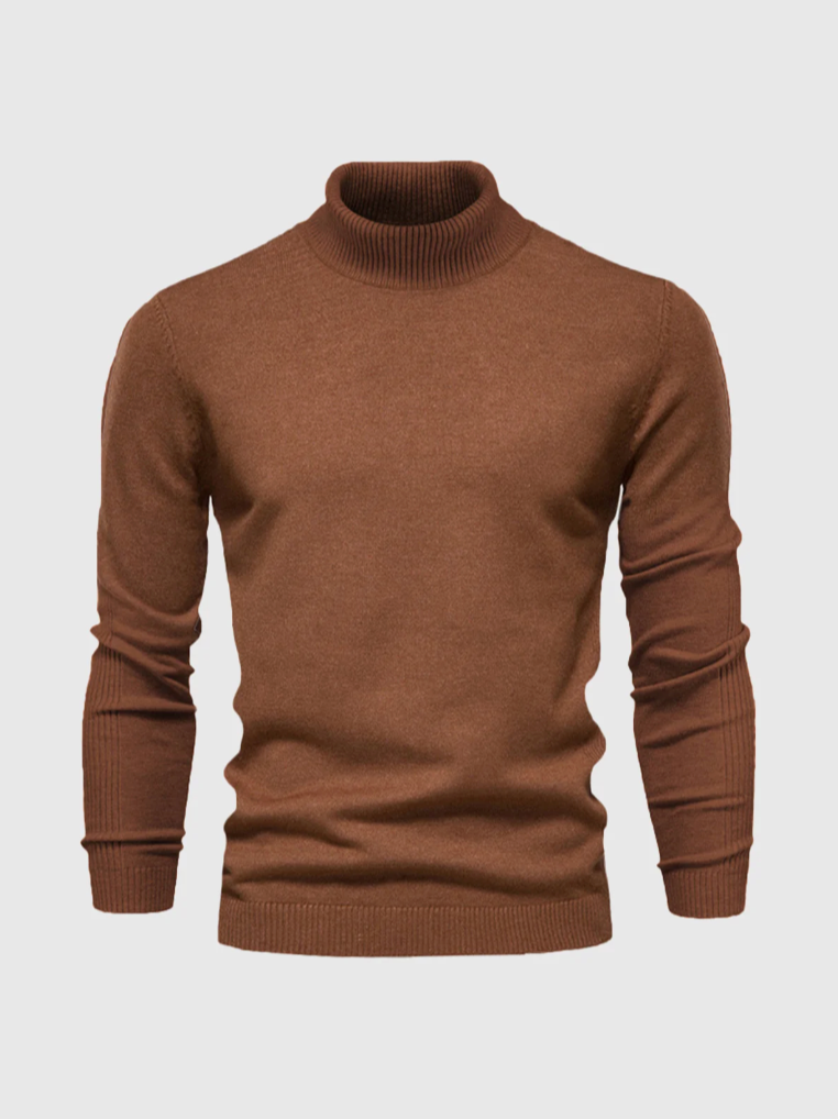 Men's Slim Fine-Knit Turtleneck Pullover for Blazer Layering