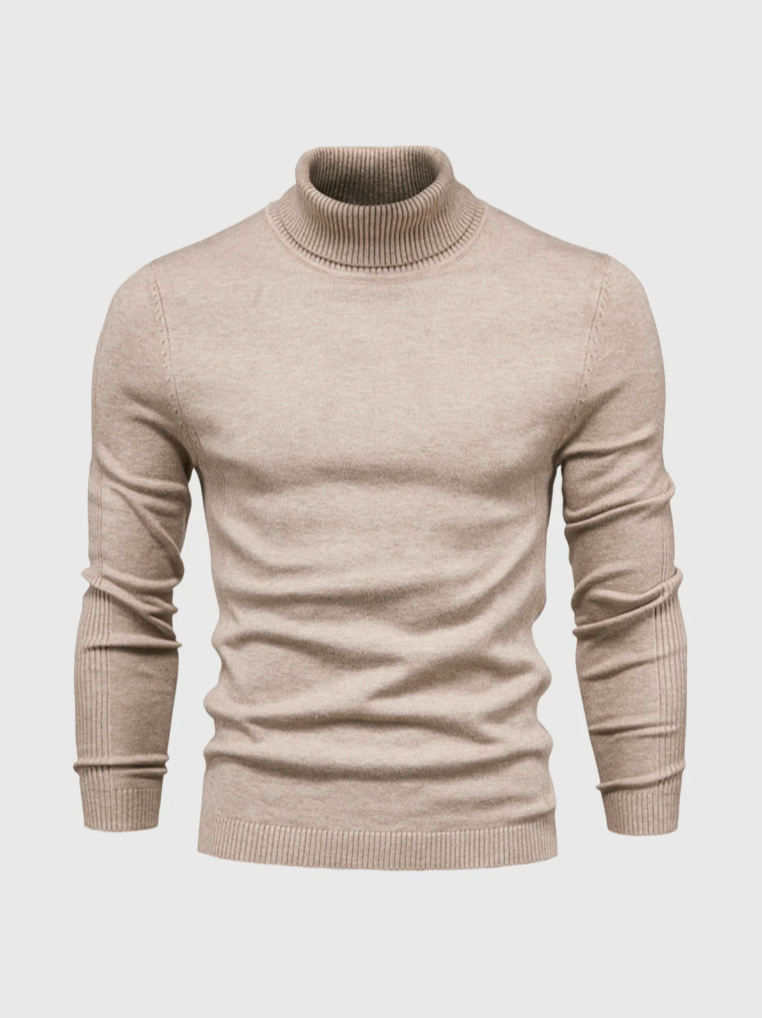 Men's Slim Fine-Knit Turtleneck Pullover for Blazer Layering