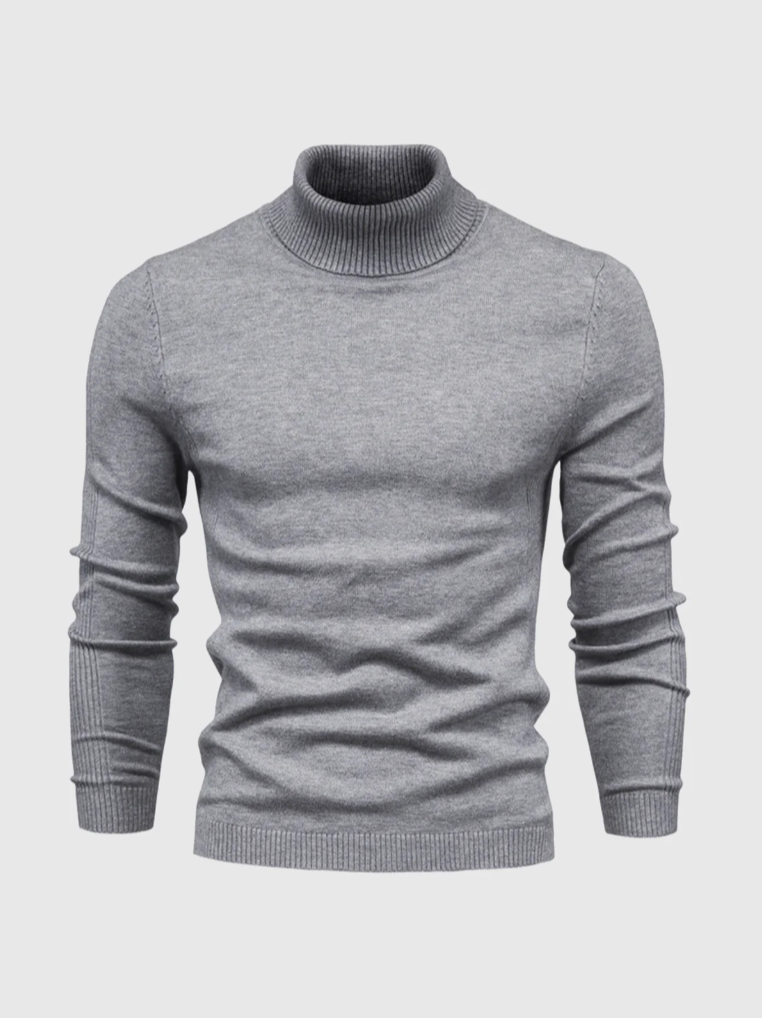 Men's Slim Fine-Knit Turtleneck Pullover for Blazer Layering