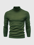 Men's Slim Fine-Knit Turtleneck Pullover for Blazer Layering