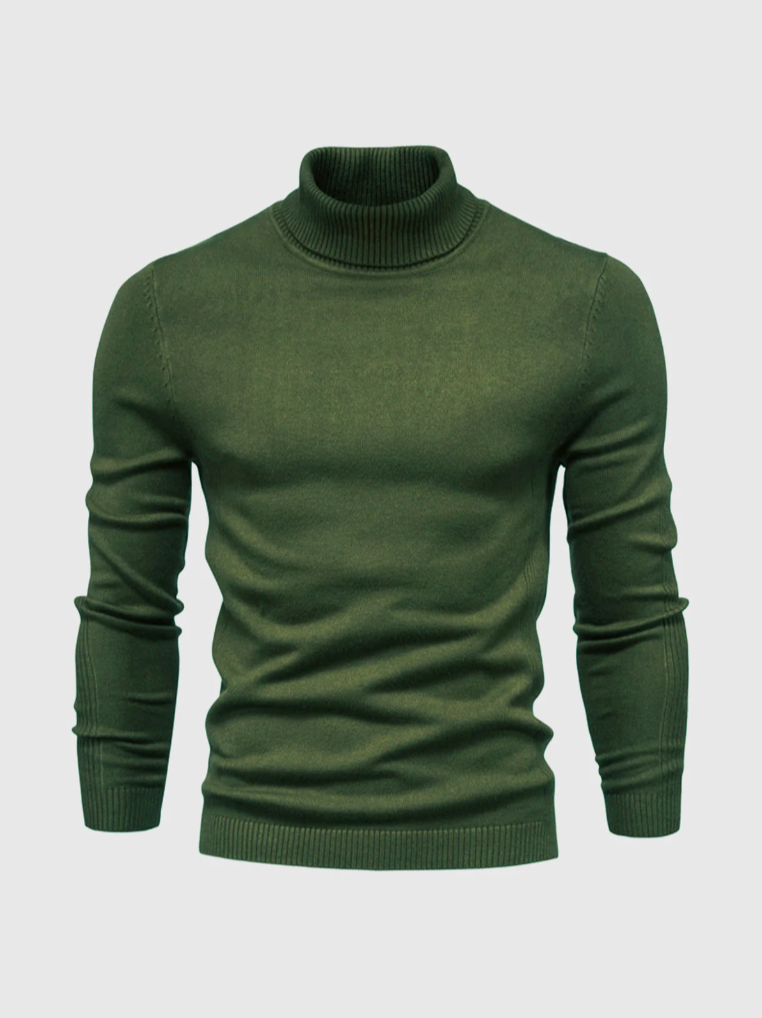 Men's Slim Fine-Knit Turtleneck Pullover for Blazer Layering