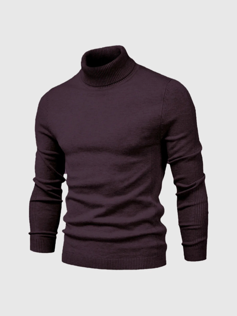 Men's Slim Fine-Knit Turtleneck Pullover for Blazer Layering