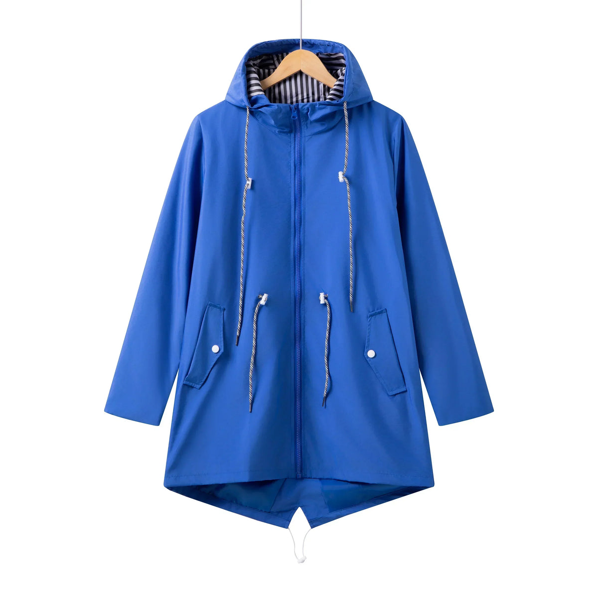 Women's Zip-Front Hooded Drawstring Parka Coat
