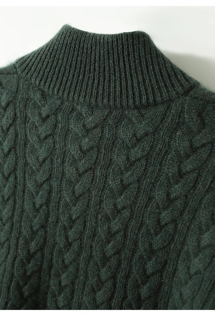 Women's Diamond Cable Knit Front-Button Layering Cardigan