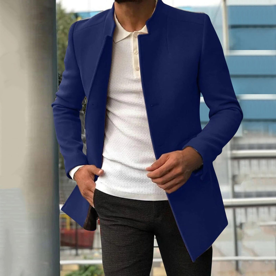 Men's Classic Collar Tweed Tailored Blazer