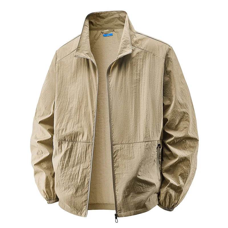 Men's Zip Front Light Jacket with Collar