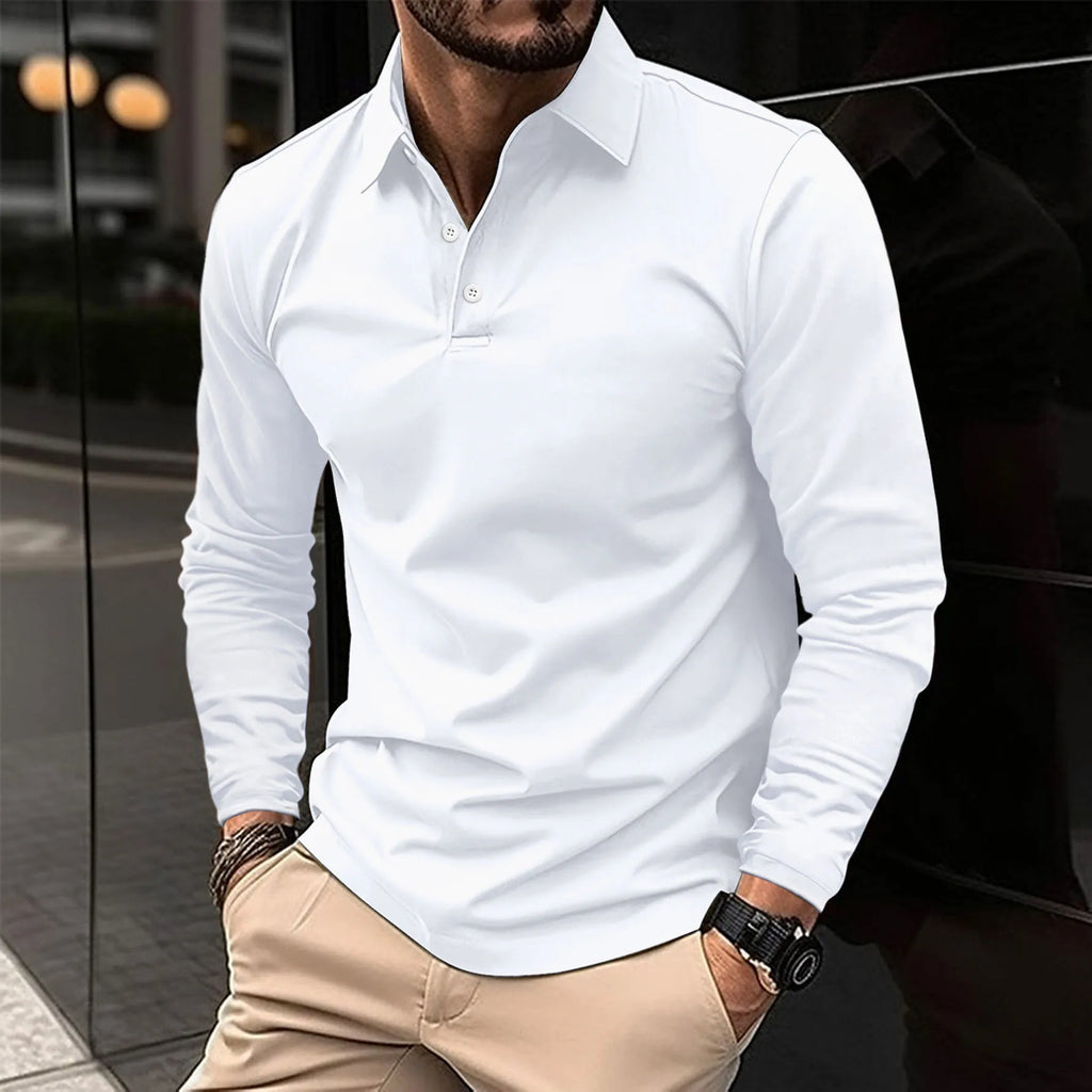 Men's Slim Fit Soft Long Sleeve Polo Top