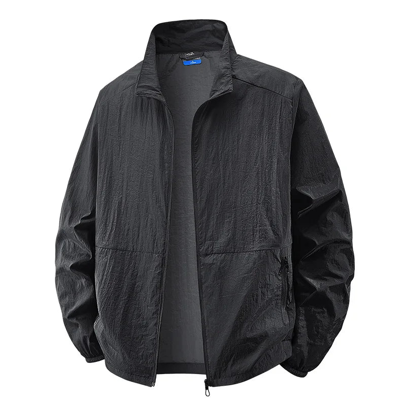 Men's Zip Front Light Jacket with Collar