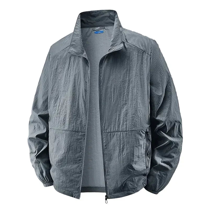 Men's Zip Front Light Jacket with Collar