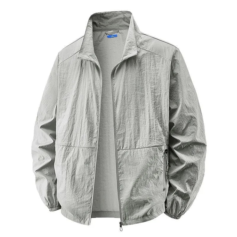 Men's Zip Front Light Jacket with Collar