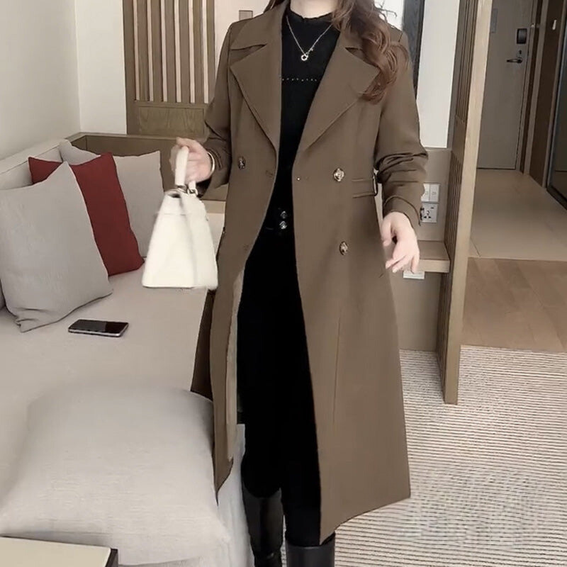 Women's Tie-Waist Belted Classic Trench Raincoat