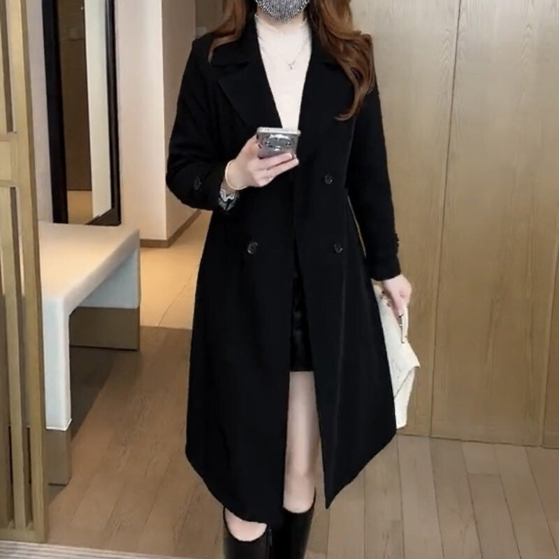 Women's Tie-Waist Belted Classic Trench Raincoat
