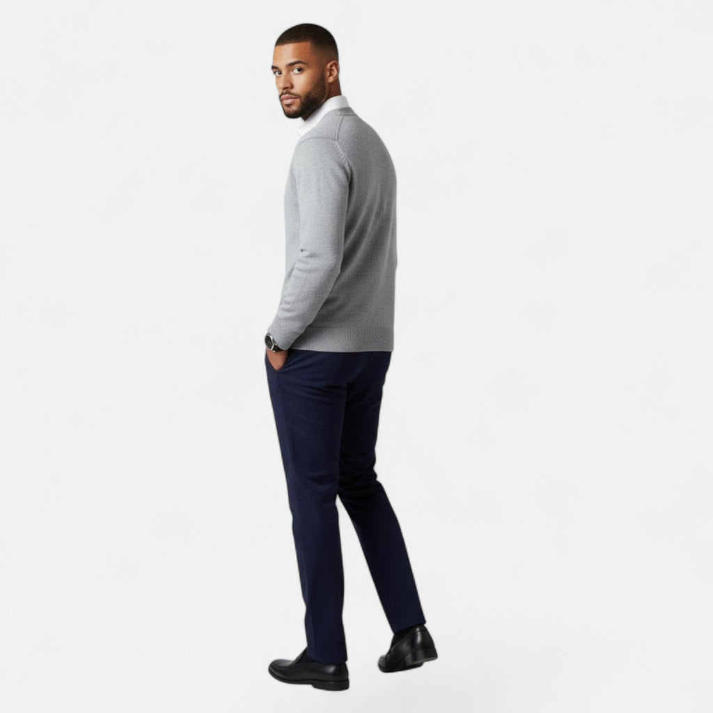 Men's Loose Fit Lightweight Wool-Blend V-Neck Knit Cardigan