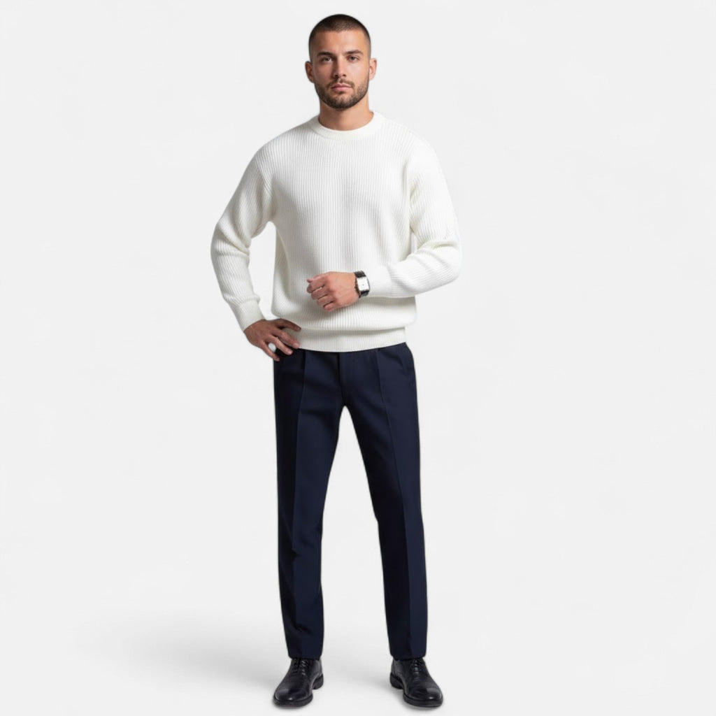 Men's Thick Heavyweight Loose Silhouette Knit Pullover