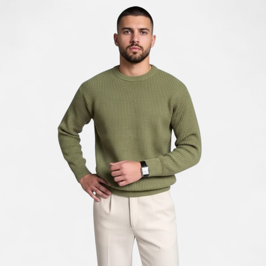 Men's Thick Heavyweight Loose Silhouette Knit Pullover