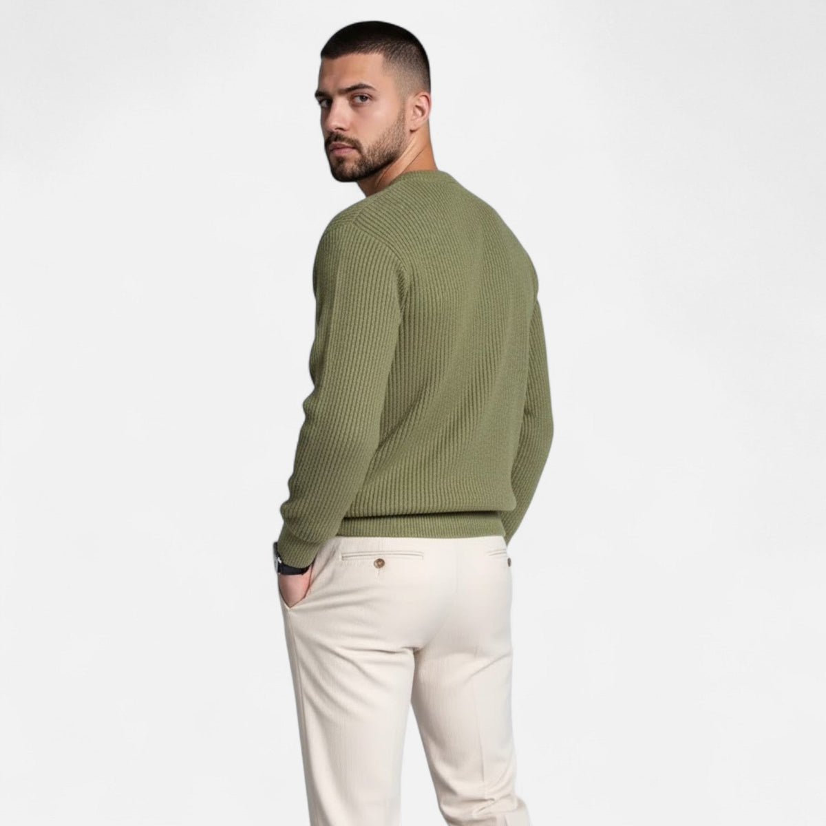Men's Thick Heavyweight Loose Silhouette Knit Pullover