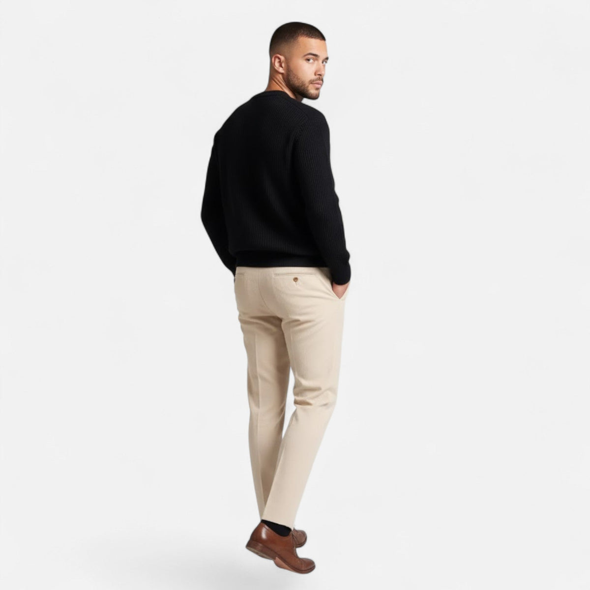 Men's Thick Heavyweight Loose Silhouette Knit Pullover