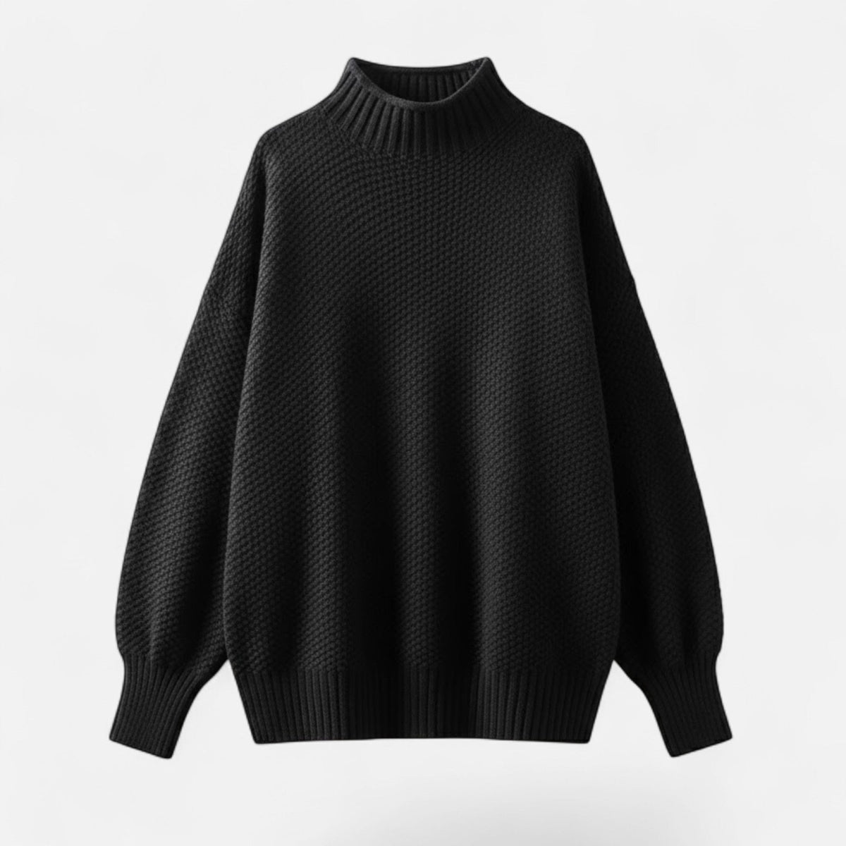 Women's Plus Size Loose Fit Mock Neck Knit Pullover
