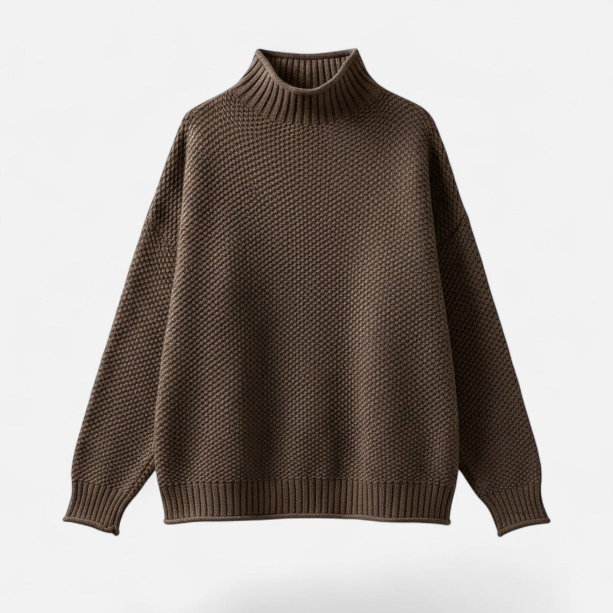 Women's Plus Size Loose Fit Mock Neck Knit Pullover