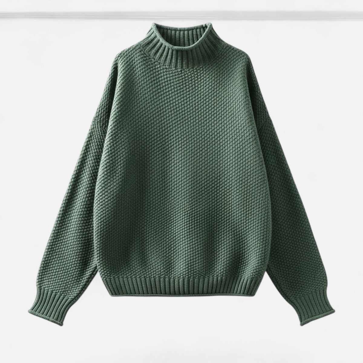 Women's Plus Size Loose Fit Mock Neck Knit Pullover
