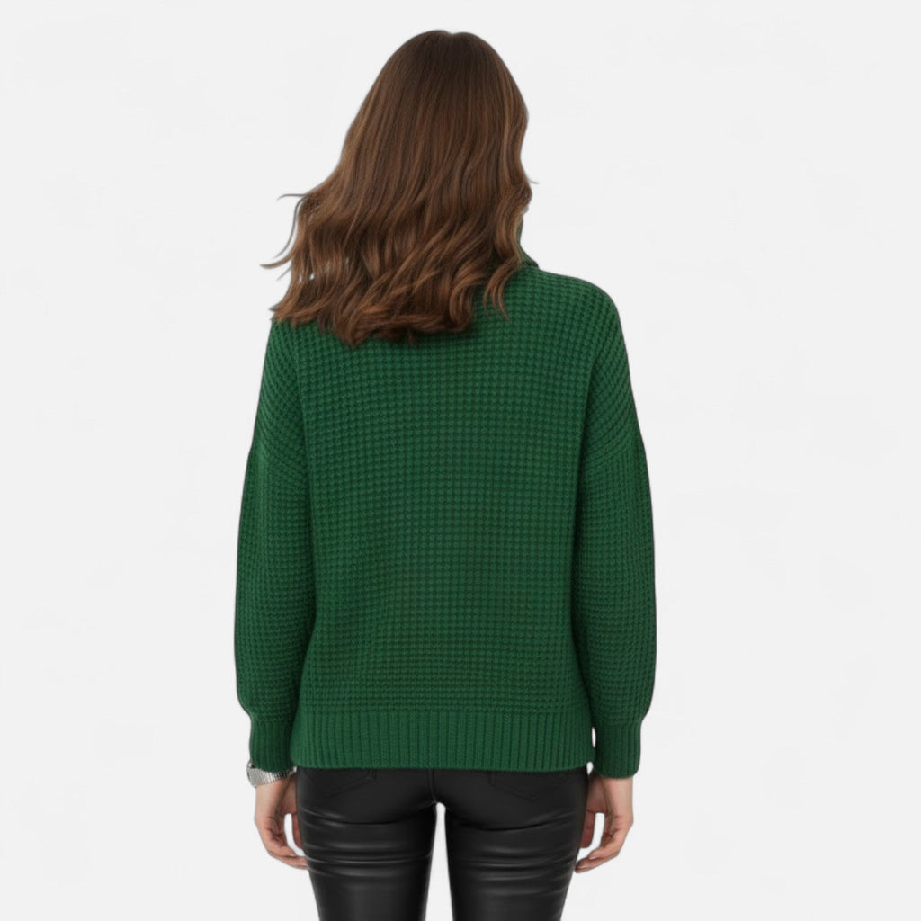Women's Turtleneck Pullover in Wool-Blend Knit