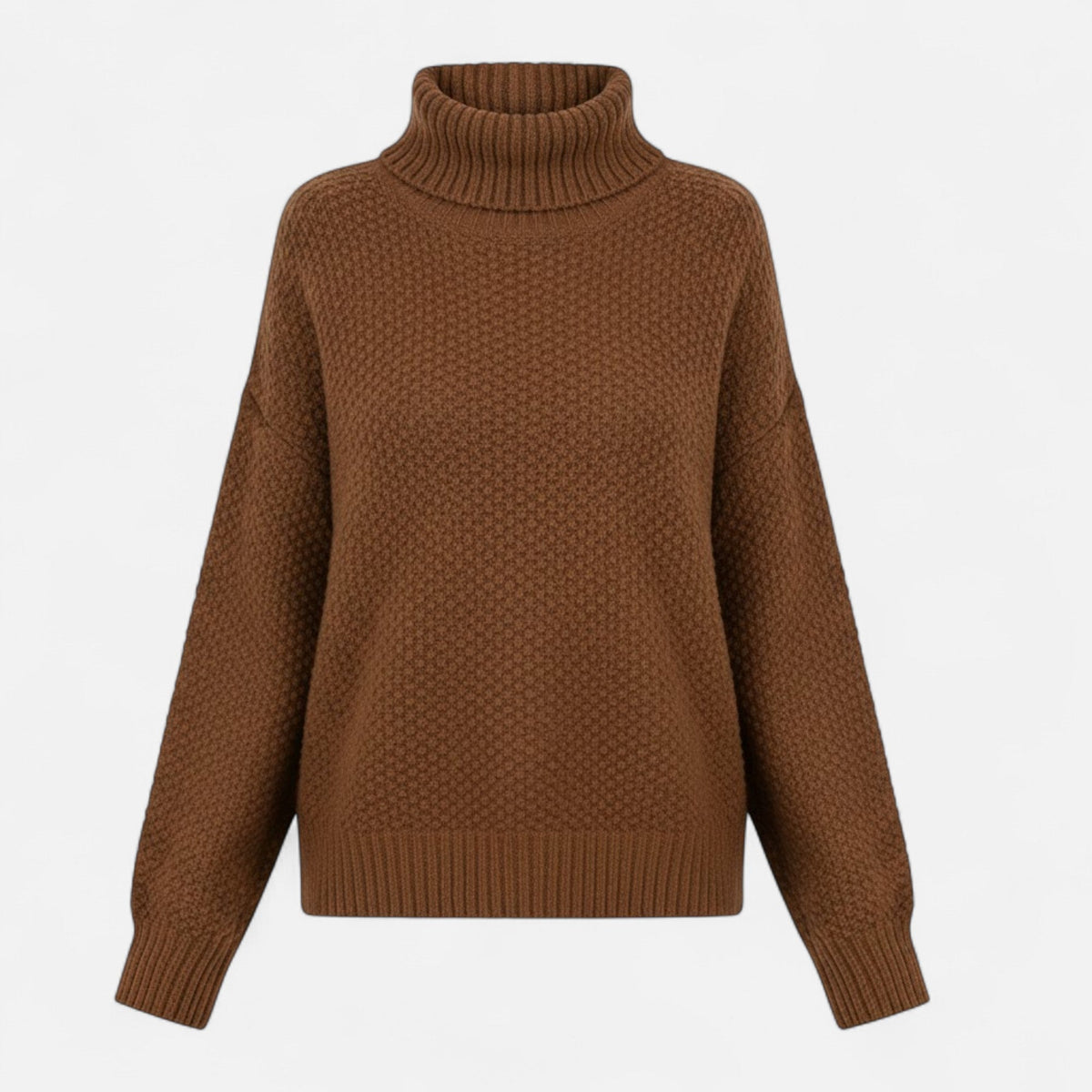 Women's Turtleneck Pullover in Wool-Blend Knit