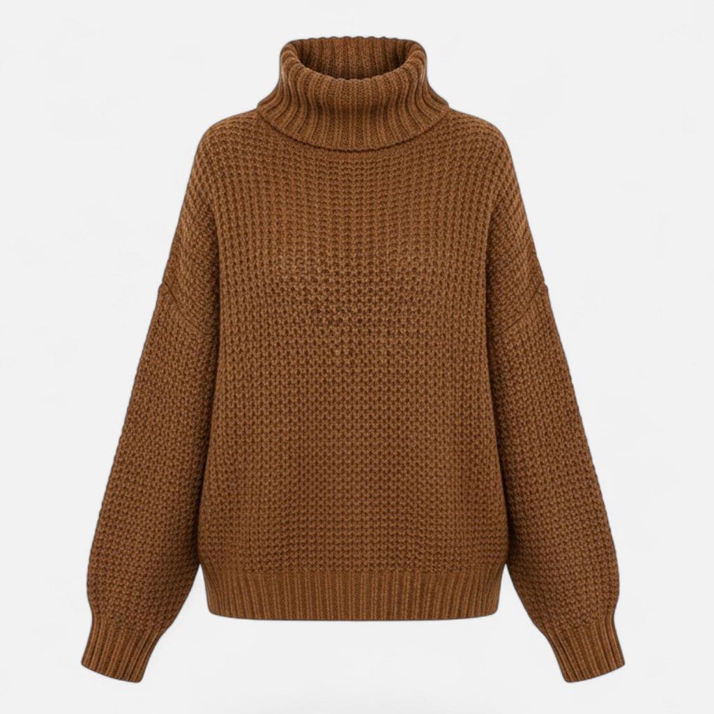 Women's Turtleneck Pullover in Wool-Blend Knit