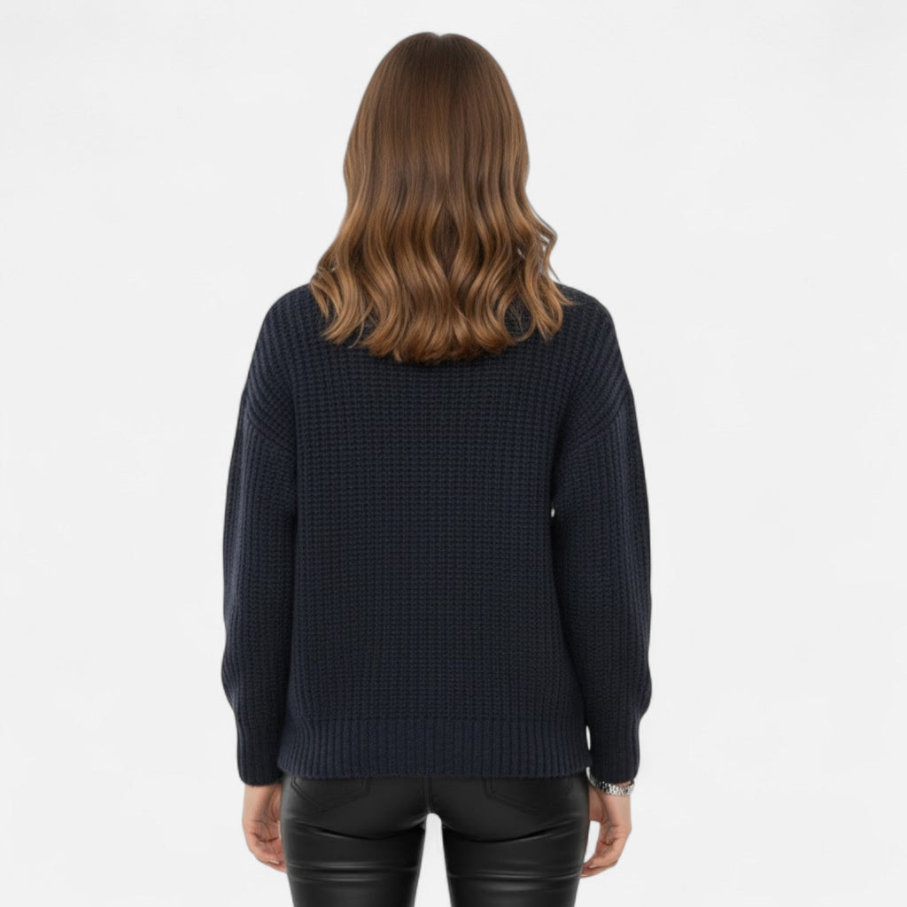 Women's Turtleneck Pullover in Wool-Blend Knit