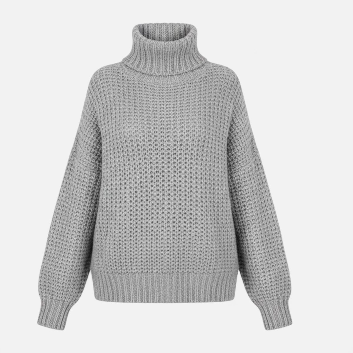 Women's Turtleneck Pullover in Wool-Blend Knit