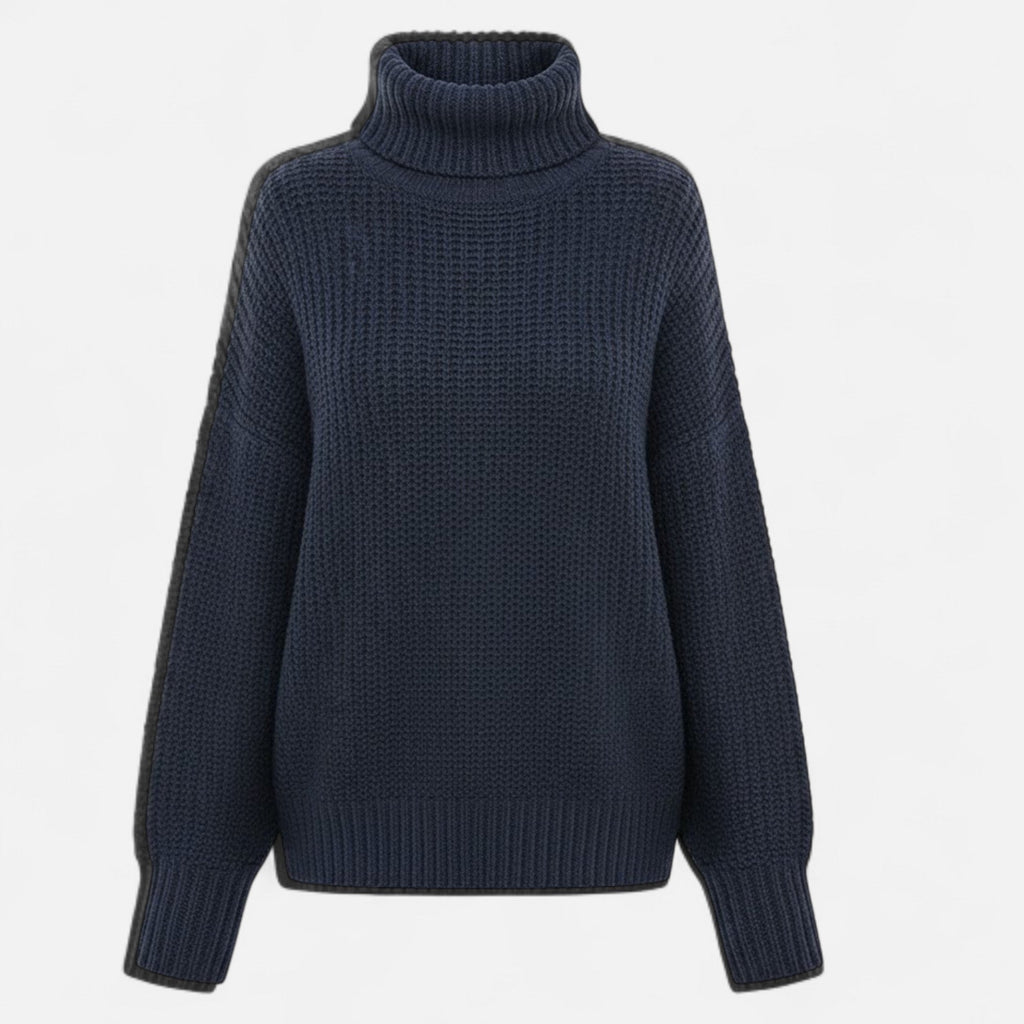 Women's Turtleneck Pullover in Wool-Blend Knit