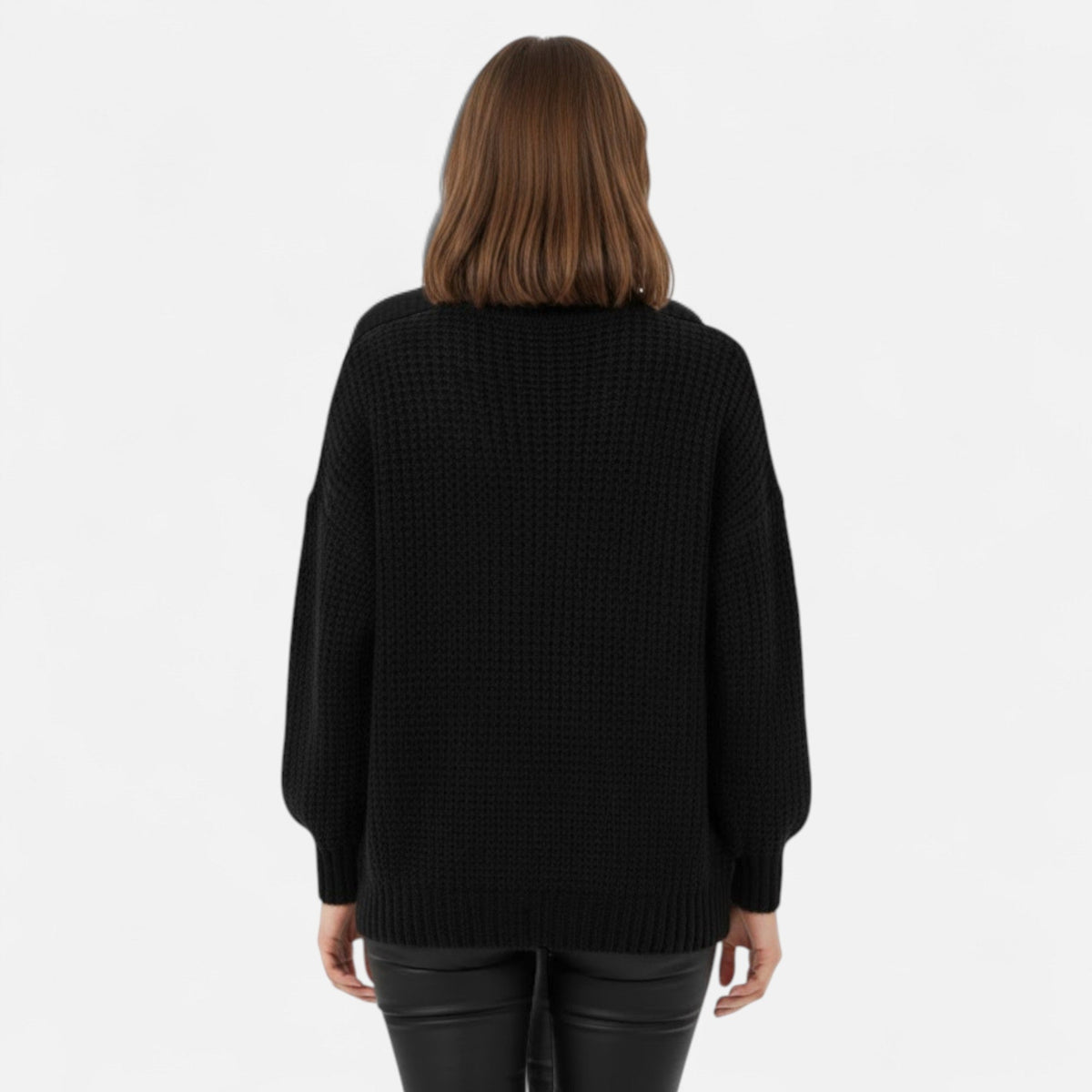 Women's Turtleneck Pullover in Wool-Blend Knit