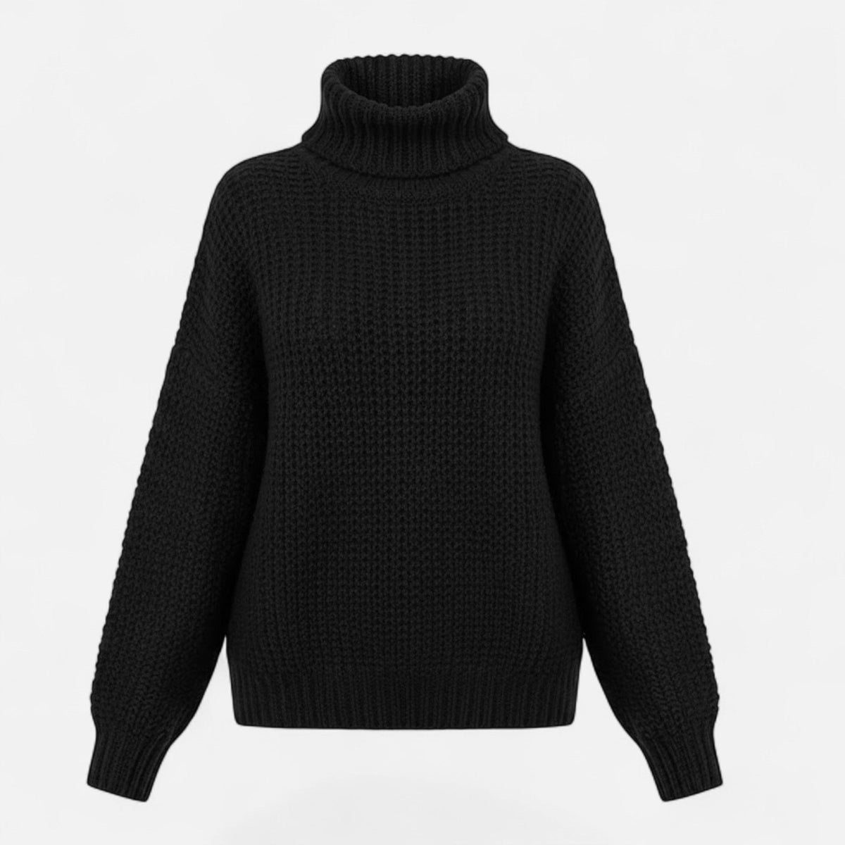 Women's Turtleneck Pullover in Wool-Blend Knit