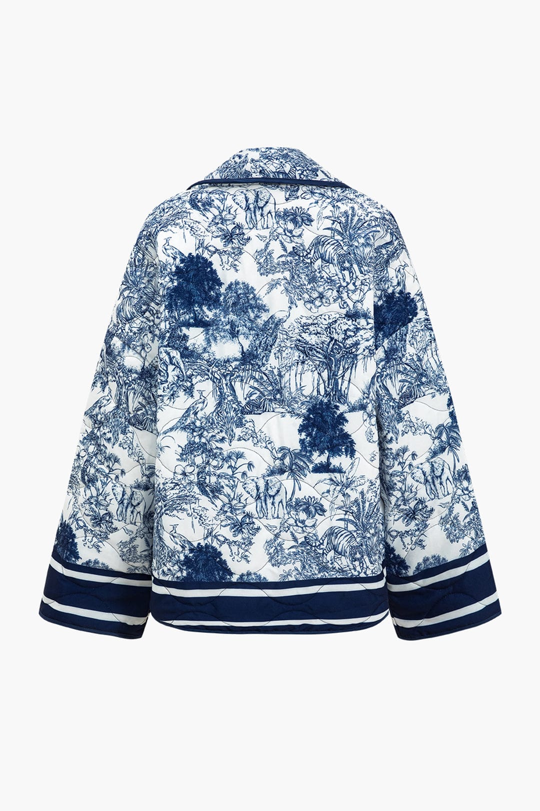 Women's Wide Sleeve Floral Quilted Coat