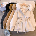 Women's Winter Coat with Faux Fur Hood Trim