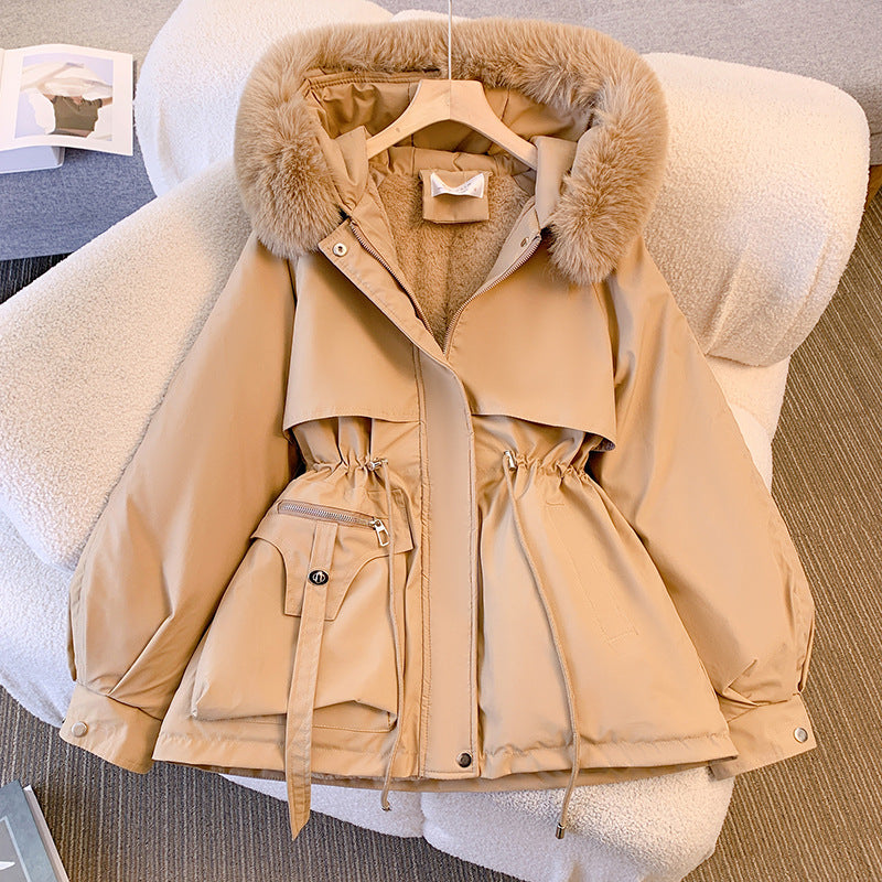 Women's Winter Coat with Faux Fur Hood Trim