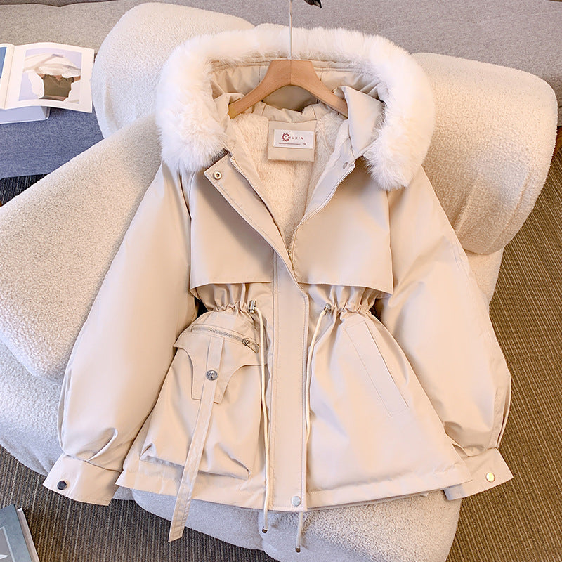 Women's Winter Coat with Faux Fur Hood Trim