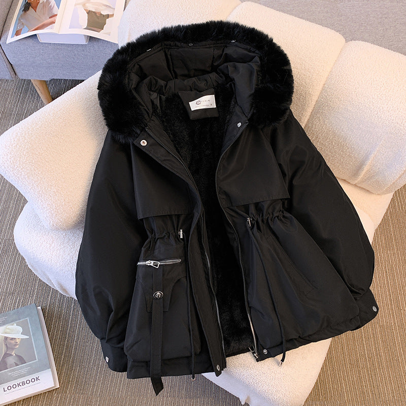 Women's Winter Coat with Faux Fur Hood Trim