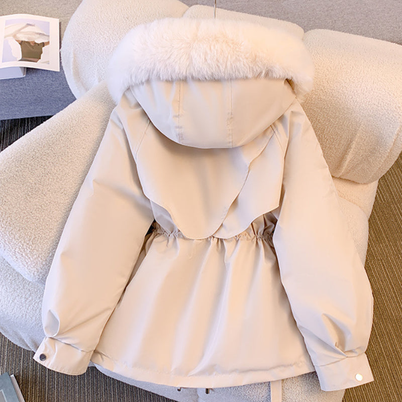 Women's Winter Coat with Faux Fur Hood Trim