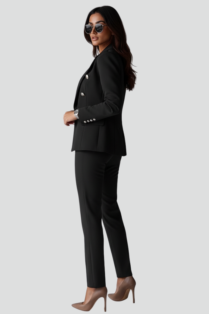Women's Six Button Double-Breasted Blazer Pants Set