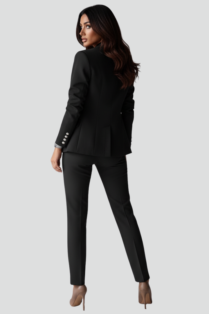 Women's Six Button Double-Breasted Blazer Pants Set