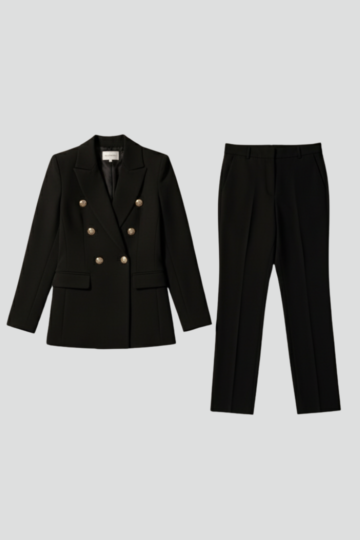 Women's Six Button Double-Breasted Blazer Pants Set
